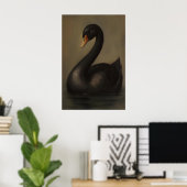 Schwarzer Schwan Gothic Art Print Dunkle Academia- Poster (Heimbüro)