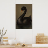 Schwarzer Schwan Gothic Art Print Dunkle Academia- Poster (Küche)