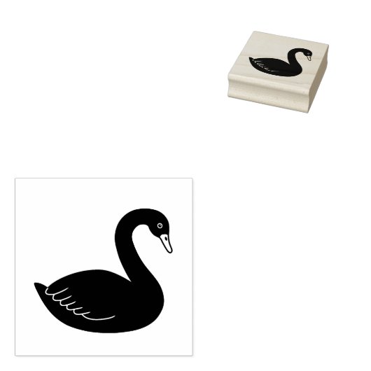 Schwarzer Schwan Gummistempel (Stempel)