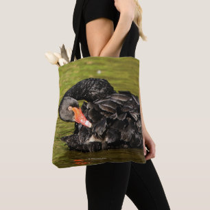 Schwarzer Schwan im Teich Tasche
