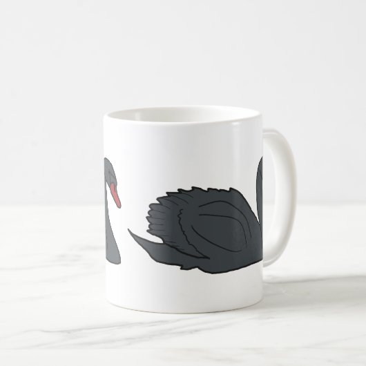 Schwarzer Schwan Kaffeetasse (VorderseiteRechts)