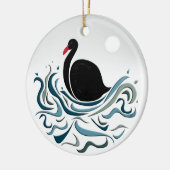 Schwarzer Schwan Keramik Ornament (Links)