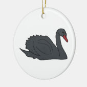 Schwarzer Schwan Keramik Ornament (Links)