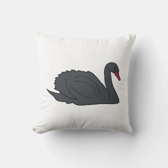 Schwarzer Schwan Kissen (Vorderseite)
