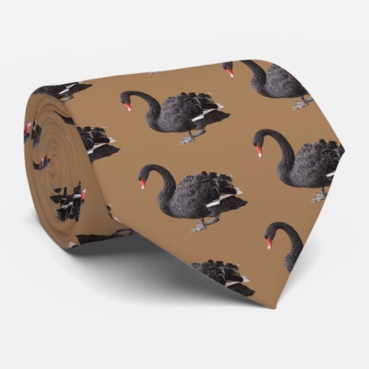 Schwarzer Schwan Krawatte (Gerollt)