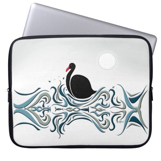 Schwarzer Schwan Laptopschutzhülle (Vorderseite)