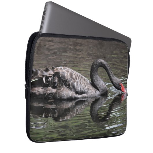 Schwarzer Schwan Laptopschutzhülle (Vorne Rechts)