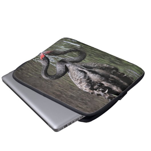 Schwarzer Schwan Laptopschutzhülle (Vorne Knopf)
