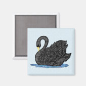 Schwarzer Schwan Magnet (Vorderseite/Rückseite)