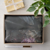 Schwarzer Schwan mit Lila Florals Decoupage Seidenpapier (Geschenk)