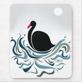 Schwarzer Schwan Mousepad (Vorne)