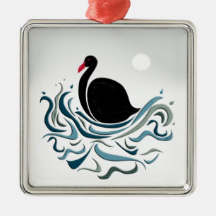 Schwarzer Schwan Ornament Aus Metall