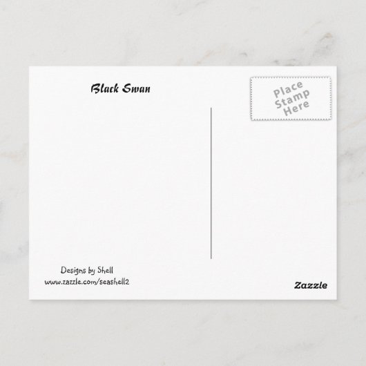 Schwarzer Schwan Postkarte (Rückseite)