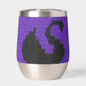 Schwarzer Schwan Profil Lila Kunsthandwerkskurve (Rückseite)