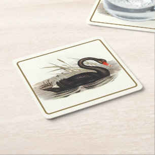 Schwarzer Schwan Rechteckiger Pappuntersetzer