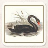 Schwarzer Schwan Rechteckiger Pappuntersetzer (Vorderseite)