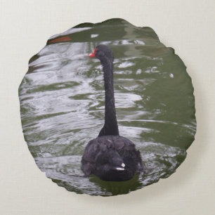 Schwarzer Schwan Rundkissen Rundes Kissen