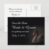 Schwarzer Schwan Save the Date Postkarte (Vorne/Hinten)