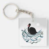Schwarzer Schwan Schlüsselanhänger (Vorderseite)