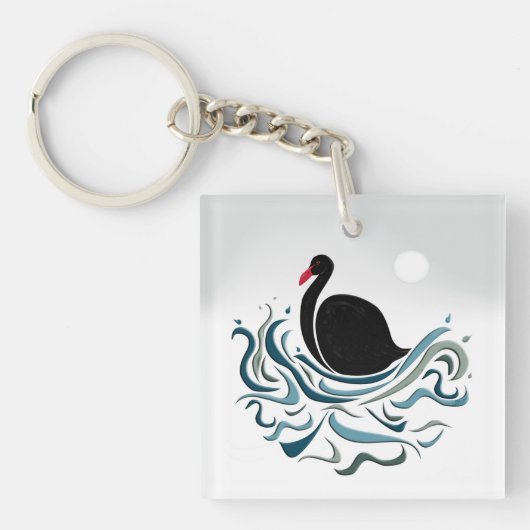 Schwarzer Schwan Schlüsselanhänger (Vorderseite)