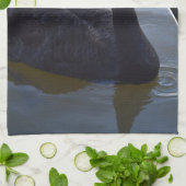 Schwarzer Schwan Schwimmen im Maßteich, Teetücher Geschirrtuch (Gefaltet)