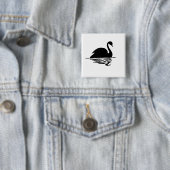 Schwarzer Schwan-Silhouette Button (Beispiel)