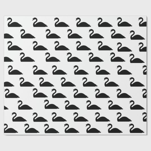 Schwarzer Schwan-Silhouette | Geschenkpapier (Flach)