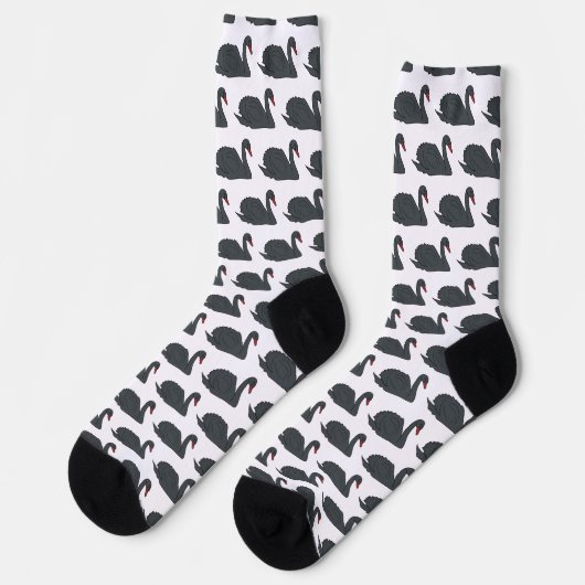 Schwarzer Schwan Socken (Linkes Detail)