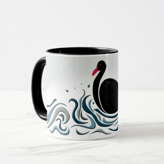 Schwarzer Schwan Tasse (Vorderseite Links)