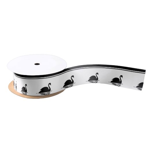 Schwarzer Schwan-und Schwarz-Streifen-Band Satinband (Spule)