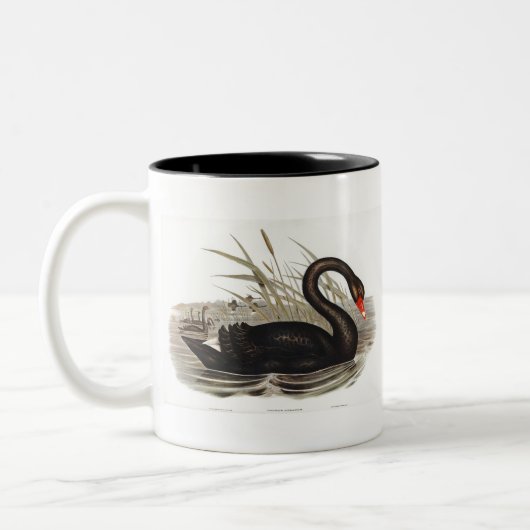 Schwarzer Schwan Vintag Zweifarbige Tasse (Links)