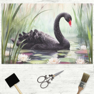 Schwarzer Schwanz-Decoupage-Floß Seidenpapier
