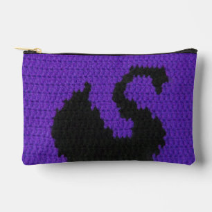 Schwarzer Schwanz Lila Violette Kunsthandwerk Croc Zubehörtasche