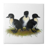 Schwarzer Schwedischer Ducklings Fliese (Vorderseite)