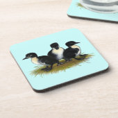 Schwarzer Schwedischer Ducklings Untersetzer (Linke Seite)