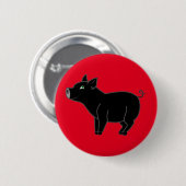 Schwarzer Schwein-Knopf Button (Vorne & Hinten)