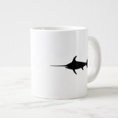 Schwarzer Schwertfisch Jumbo-Tasse (Vorderseite Rechts)