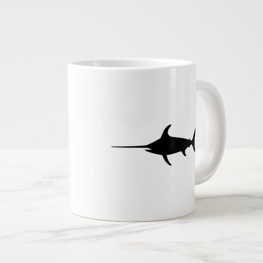 Schwarzer Schwertfisch Jumbo-Tasse (Vorderseite Rechts)