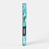 schwarzer schwimmender Wal blau iPhone Hülle (Rechte Seite)