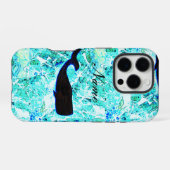 schwarzer schwimmender Wal blau iPhone Hülle (Rückseite (Horizontal))