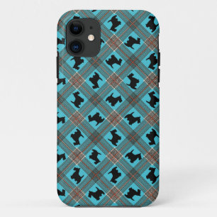 Schwarzer Scottie-Hundekarierter Tartan Case-Mate iPhone Hülle