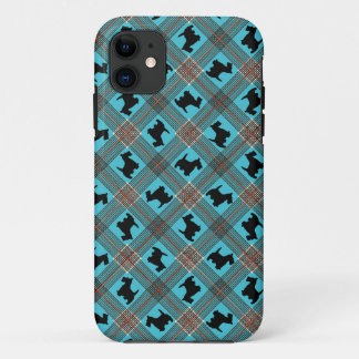 Schwarzer Scottie-Hundekarierter Tartan Case-Mate iPhone Hülle