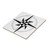 Schwarzer Seekompaß Fliese (Seite)