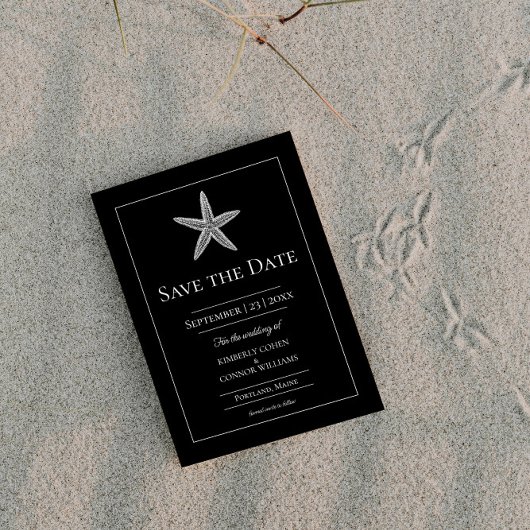 Schwarzer Seestern Monogramm Foto Save The Date