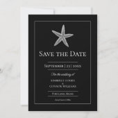 Schwarzer Seestern Monogramm Foto Save The Date (Vorderseite)