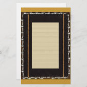 Schwarzer Seidenrahmen mit Imitaten Pearl und Gold Briefpapier (Vorne/Hinten)