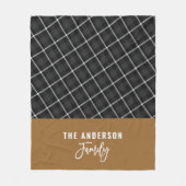 Schwarzer Senf moderner minimaler rustikaler Herbs Fleecedecke (Vorderseite)