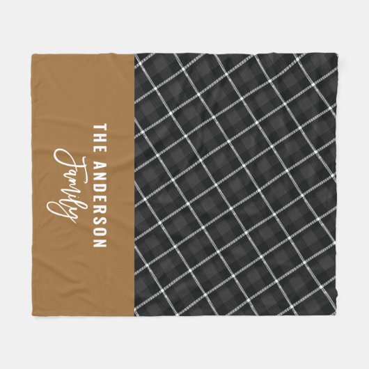 Schwarzer Senf moderner minimaler rustikaler Herbs Fleecedecke (Vorderseite (Horizontal))