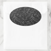 Schwarzer Sequin-Effekt Ovale Aufkleber (Tasche)