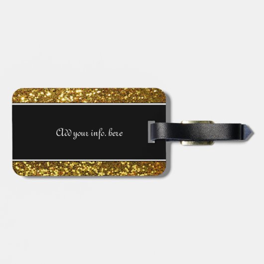 Schwarzer Sequined Entwurf der Lilien-(Grafik) Gepäckanhänger (Rückseite horizontal)